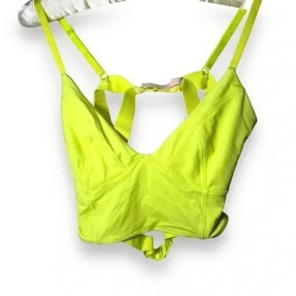 Victoria  secret 5/$25 🎀neon swim top deep plunge M - Picture 1 of 4